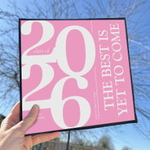 2025年はっきりしたピンクかわいらし卒業キャップトッパー