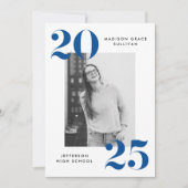 2025年はっきりしたブルーフォト卒業パーティーのクラス 招待状 (正面)