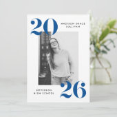 2025年はっきりしたブルーフォト卒業パーティーのクラス 招待状 (スタンド正面)