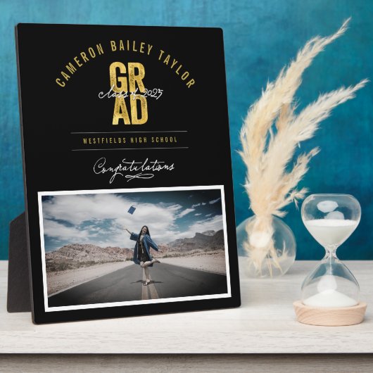 2025年はっきりした写真卒業パーティーのGRADクラス フォトプラーク (側面)