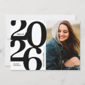 2025年はっきりした写真卒業パーティー招待状 招待状 (正面)