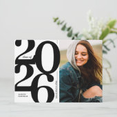 2025年はっきりした写真卒業パーティー招待状 招待状 (スタンド正面)