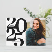 2025年はっきりした写真卒業パーティー招待状 招待状 (スタンド正面)