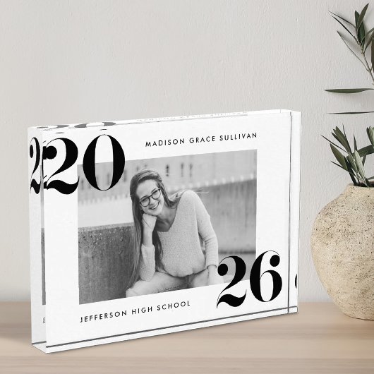 2025年はっきりした卒業の白黒クラス フォトブロック