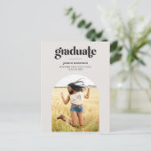 2025年はっきりした卒業ニュートラルグレー写真卒業 ポストカード (スタンド正面)