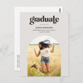 2025年はっきりした卒業ニュートラルグレー写真卒業 ポストカード (正面/裏面)