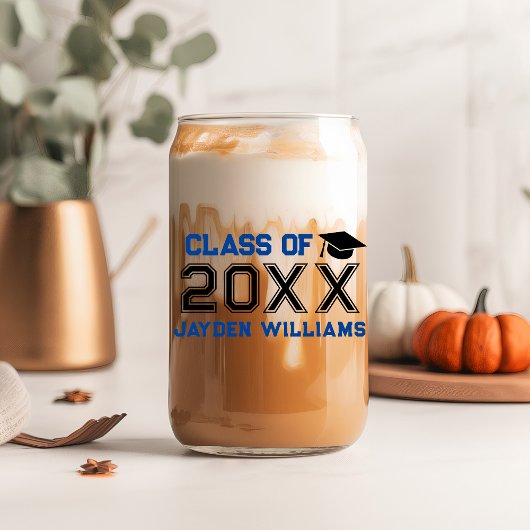 2025年はっきりした卒業パーティーのブルーブラッククラス ガラス缶