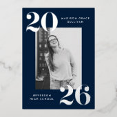 2025年はっきりした海軍写真卒業クラス 箔招待状 (正面)