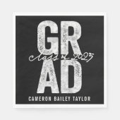 2025年はっきりした銀箔卒業パーティー紙 スタンダードランチョンナプキン (正面)