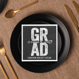 2025年はっきりした銀箔卒業パーティー紙 スタンダードランチョンナプキン