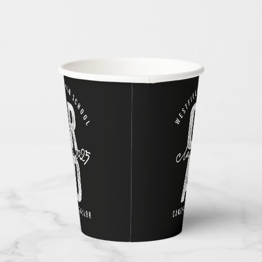 2025年はっきりした銀箔卒業モダンパーティー 紙コップ (右)