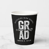 2025年はっきりした銀箔卒業モダンパーティー 紙コップ (正面)