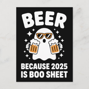 2025年はブーシートだってさハロウィンの面白Tシャツ ポストカード