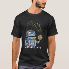 2025年への数学 ロボット数学教師 新年Tシャツ Tシャツ