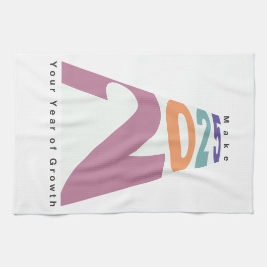 2025年を成長の年にする キッチンタオル (横)