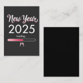 2025年を迎えるローディング 新年の喜び クリスマス ノートカード (正面/裏面)