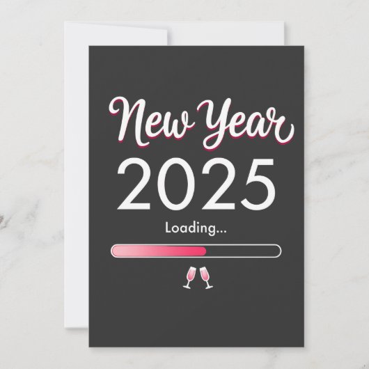 2025年を迎える準備中!ハッピーニューイヤー&クリスマス 招待状 (正面)