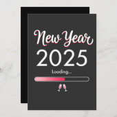 2025年を迎える準備中!ハッピーニューイヤー&クリスマス 招待状 (正面/裏面)