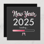 2025年を迎える準備中!ハッピーニューイヤー&クリスマス 招待状 (正面/裏面)