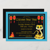 2025年アニメ中国蛇の新年 招待状 (正面/裏面)