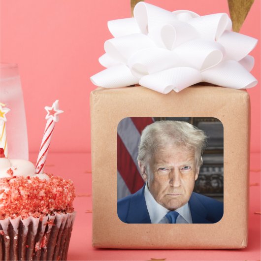 2025年アメリカ大統領ドナルド・トランプの写真 スクエアシール (パーティー)