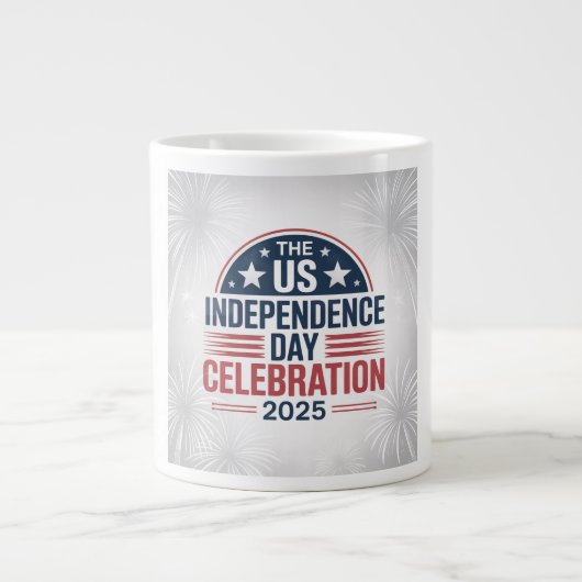 2025年アメリカ独立記念日のコーヒーマグカップ ジャンボコーヒーマグカップ (正面)