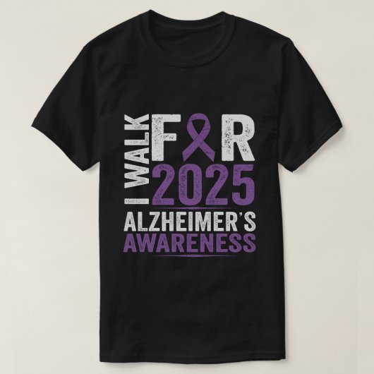 2025年アルツハイマー病の粟粒のためのヴィンテージリボンIウォーク Tシャツ (デザイン正面)