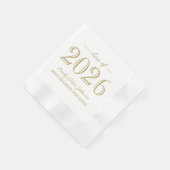 2025年アンティークエレガント金ゴールドカスタム卒業 縁ありカクテルナプキン (角)