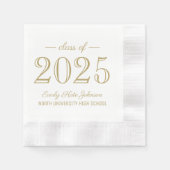 2025年アンティークエレガント金ゴールドカスタム卒業 縁ありカクテルナプキン (正面)