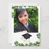 2025年エレガントのグリーンリー写真卒業 招待状 (裏面)