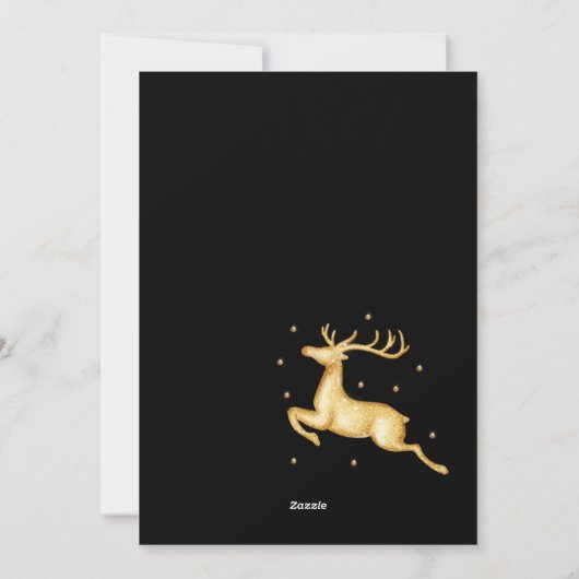 2025年エレガントの金ゴールドと赤の楽しいクリスマス シーズンカード (裏面)