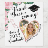 2025年エレガントフローラクラス卒業ありがとう ワインラベル (シングルラベル)