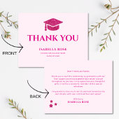 2025年エレガントホットピンク卒業のシックなクラス サンキューカード
