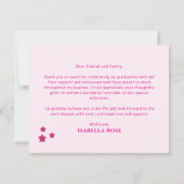 2025年エレガントホットピンク卒業のシックなクラス サンキューカード (裏面)