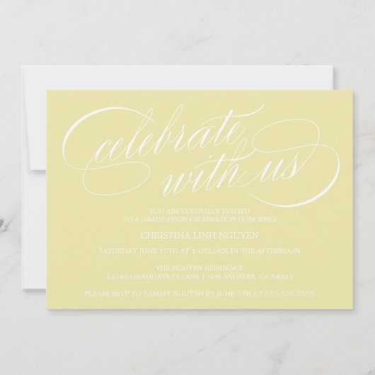 2025年エレガント写真卒業のスクリプトクラス 招待状 (裏面)