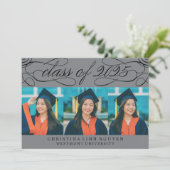 2025年エレガント写真卒業のスクリプトクラス 招待状 (スタンド正面)