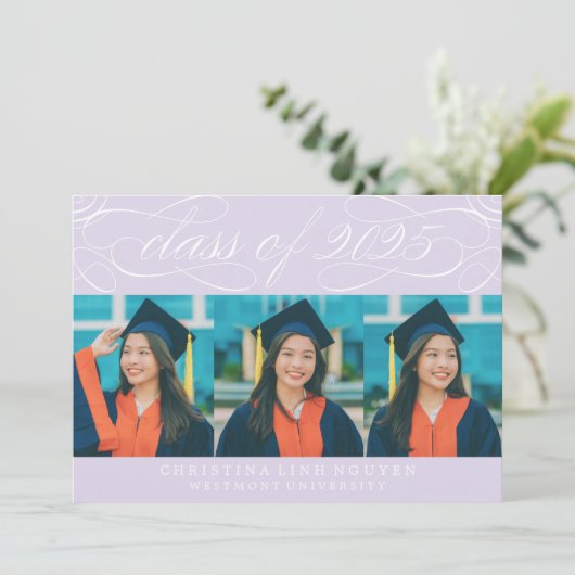 2025年エレガント写真卒業のスクリプトクラス 招待状 (スタンド正面)