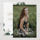 2025年エレガント写真卒業のスクリプトクラス 案内状 (正面/裏面)