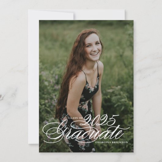 2025年エレガント写真卒業のスクリプトクラス 案内状 (正面)