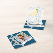 2025年エレガント写真卒業パーティーのクラス スクエアペーパーコースター (インサイチュ)