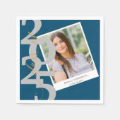 2025年エレガント写真卒業パーティーのクラス スタンダードカクテルナプキン (正面)