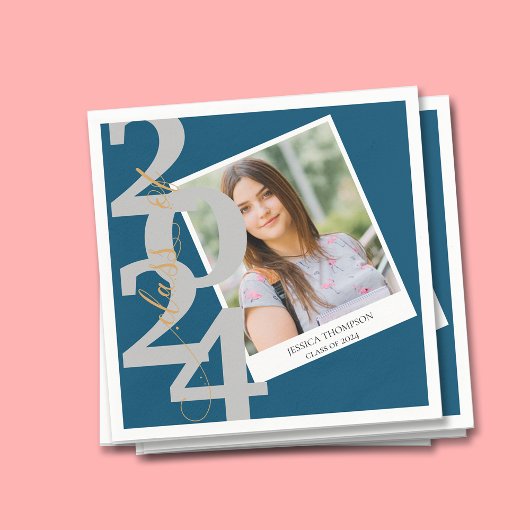2025年エレガント写真卒業パーティーのクラス スタンダードカクテルナプキン