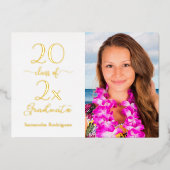 2025年エレガント写真卒業パーティー金ゴールドのクラス 箔招待状 (正面)