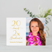 2025年エレガント写真卒業パーティー金ゴールドのクラス 箔招待状 (立ち正面)