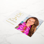 2025年エレガント写真卒業パーティー金ゴールドのクラス 箔招待状 (回転した状態)