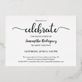 2025年エレガント写真卒業パーティー金ゴールドのクラス 箔招待状 (裏面)