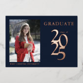 2025年エレガント写真卒業パーティー 箔招待状 (正面)