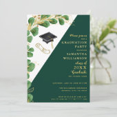 2025年エレガント卒業のグリーンホワイト金ゴールドクラス 招待状 (スタンド正面)