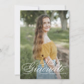 2025年エレガント卒業のホワイトスクリプトクラス 招待状 (正面)