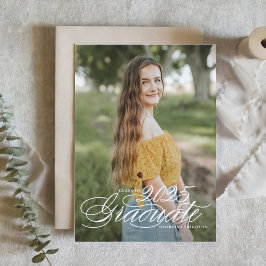 2025年エレガント卒業のホワイトスクリプトクラス 招待状